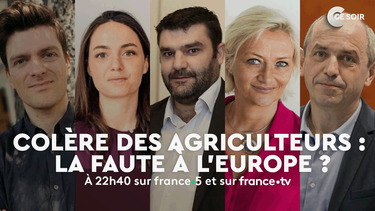 Ccesoir's tweet photo. ⏰ 22h40 sur @FranceTV 
Avec : 
📌@PaulMelun Essayiste
📌@ChloeRidel Porte-parole du Parti Socialiste
📌@JDecerle Eurodéputé Renew &amp; agriculteur
📌@MarionVanR Grand reporter
📌@larrouturou Eurodéputé Nouvelle Donne https://t.co/N4C4Unojo9