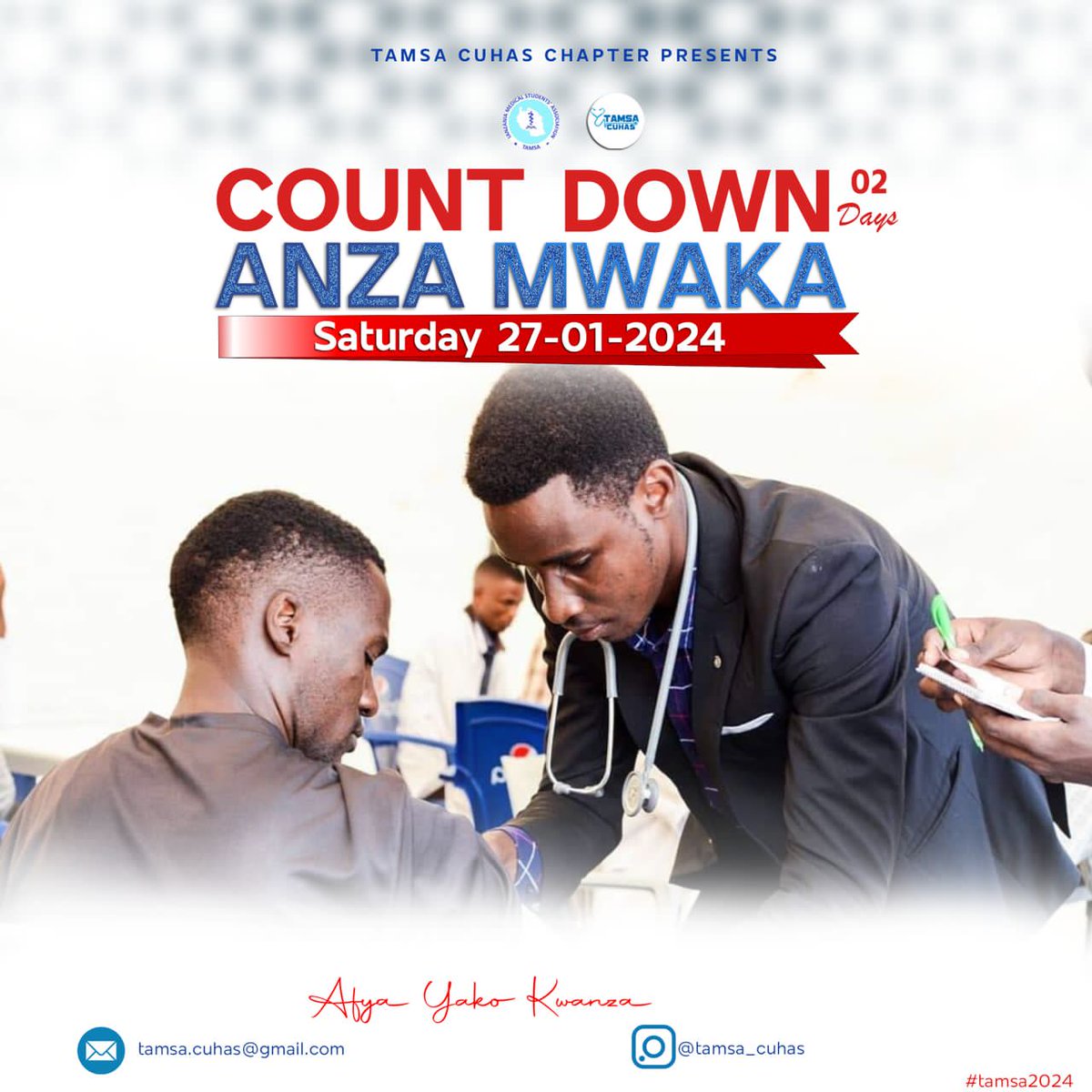 murtaza_mussa's tweet photo. Its that time of the year for TAMSA CUHAS and Mwanza❤️. ANZA MWAKA KWA KUJUA AFYA YAKO, a campaign aimed at screening non communicable diseases in Mwanza. 
27/01/2024 thats the date.
This is the tweet💯. https://t.co/Jx2sZ1qcRA