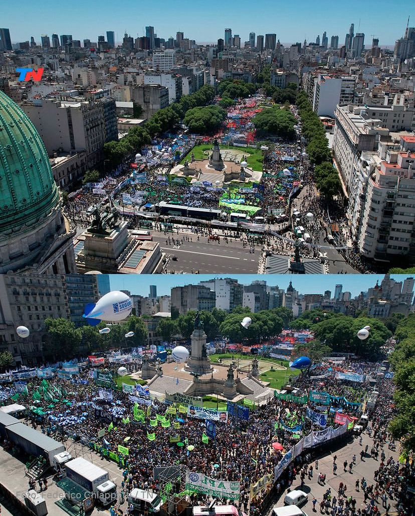 A esta altura ya podemos afirmar que la marcha y el paro de la CGT fue un fracaso absoluto. Esperaban unas 200.000 personas y hacerle un golpe a Milei, y de pedo llenaron la plaza.

Ya nadie le da pelota a estos sindicalistas, Argentina empieza a despertar.
#YoNoParo