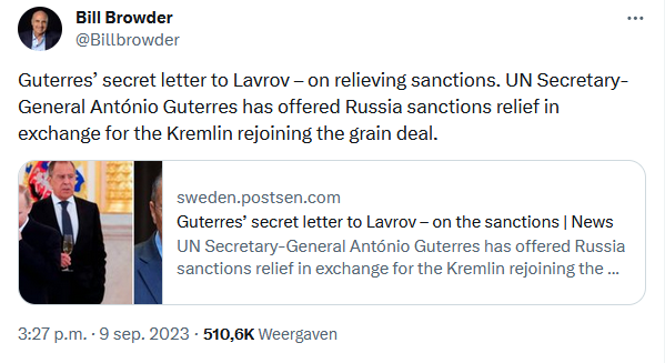 iNtRoVeRt_Ed's tweet photo. Definitely not UNbelievable.
I'm not surprised, At all.
Antonio -ValdaiClub- Guterres rides for team russia. One needs to be blind not see it.
He needs to resign, per direct.
#DefundTheUN #Guterres #Kremlinpuppet #Lavrov https://t.co/WeGi3n8TjA