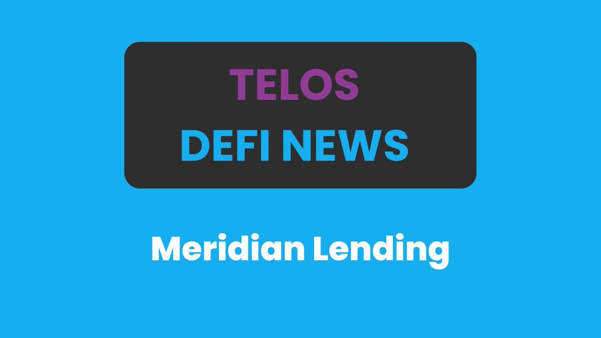 web3sider's tweet photo. Another #Defi news for #Telos! 🚀 

@MeridianFi is offering lending on @HelloTelos ecosystem! 💰

Need more context ? Let's dive in it shortly! ⬇️

🟣What is a lending service in Web 3 ? 

Imagine a place where you can easily :

- earn money by lending out your extra cash, 
- get a loan using your assets as security. 

All of this is done safely and transparently, without the need for a traditional bank. 

This is what @MeridianFi offers: a secure, cutting-edge lending revolution!  

And now on Telos ! 

🟣What does it means for Telos ? 

It shows again how attractive is the ecosystem of @HelloTelos ! 

Another #Defi protocol is benefiting of the tech behind #Telos. 

If you want a quick guide on how it works to lend or borrown with $tlos and @MeridianFi, let me know !