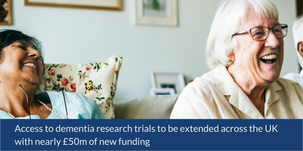 We are pleased to announce £49.9m worth of funding to allow more people access to Dementia Trials. The Dementia Trials Network will be delivered though the NIHR Dementia Translational Research Collaboration. #Dementia #Research nihr.ac.uk/news/governmen…