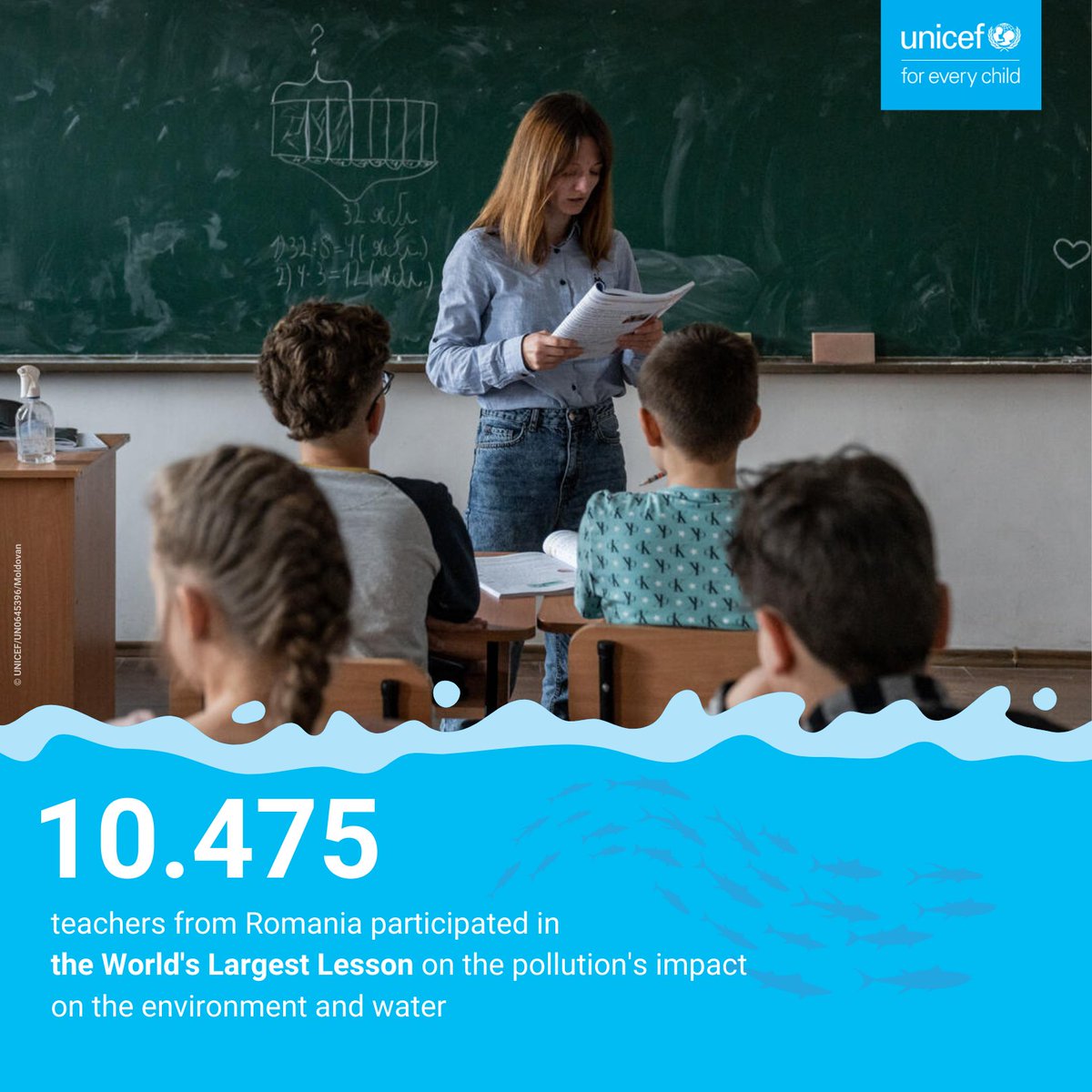 UNICEFRomania's tweet photo. In Romania, over 162,000 students participated in the #WorldsLargestLesson, a global initiative that empowers children to learn how to make a difference in the world.
๐ฑ๐This is an impressive contribution to a healthier environment!
#InternationalDayofEducation https://t.co/4pM2MOI4DU