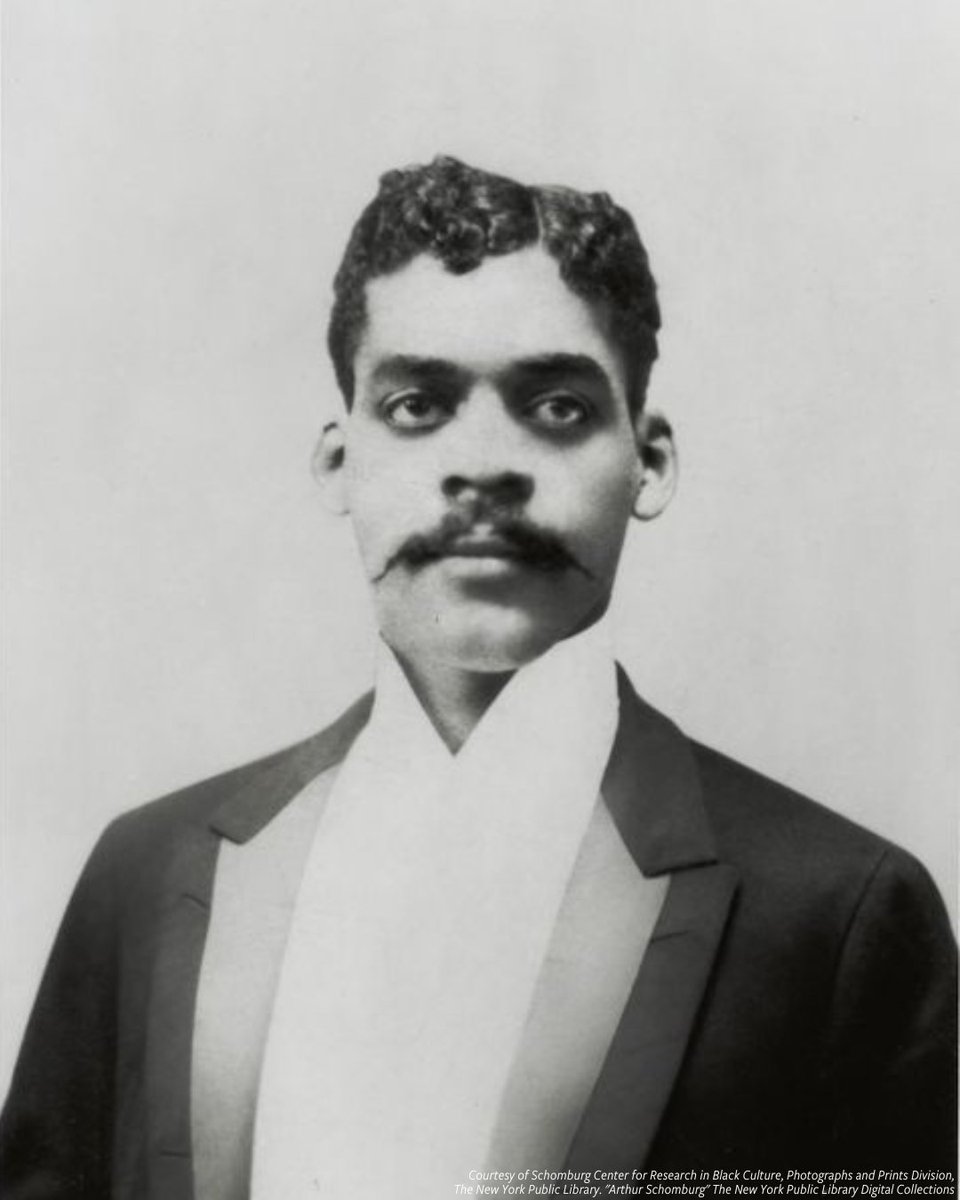 #OnThisDay in 1874, Arturo Alfonso Schomburg was born in Puerto Rico. Throughout the years, Schomburg amassed a personal collection of over 10,000 books, manuscripts, artifacts, and pamphlets, which went on to become the <a href="/SchomburgCenter/">SchomburgCenter</a>. #APeoplesJourney