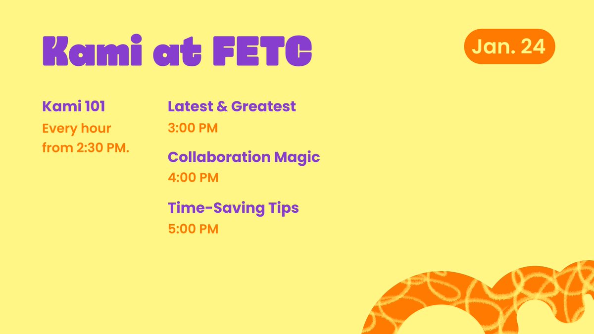 KamiApp's tweet photo. Orlando, we're in the building! 

Head to booth #2024 and get your learn on 💜 

@fetc #FETC https://t.co/X0epfvpnLJ