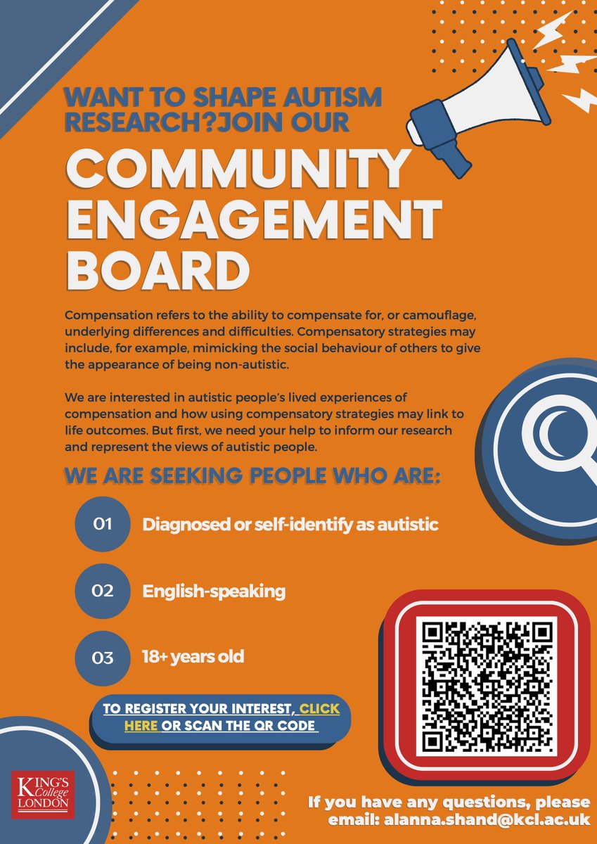 #AskingAutistics - I’m looking for #autistic people to help shape my PhD #research into compensation in #autism. Engagement will be financially reimbursed and will consist of ~5 meetings, each 30 mins to 1 hour long. Interested? 👉bit.ly/compensation_C… RTs appreciated
