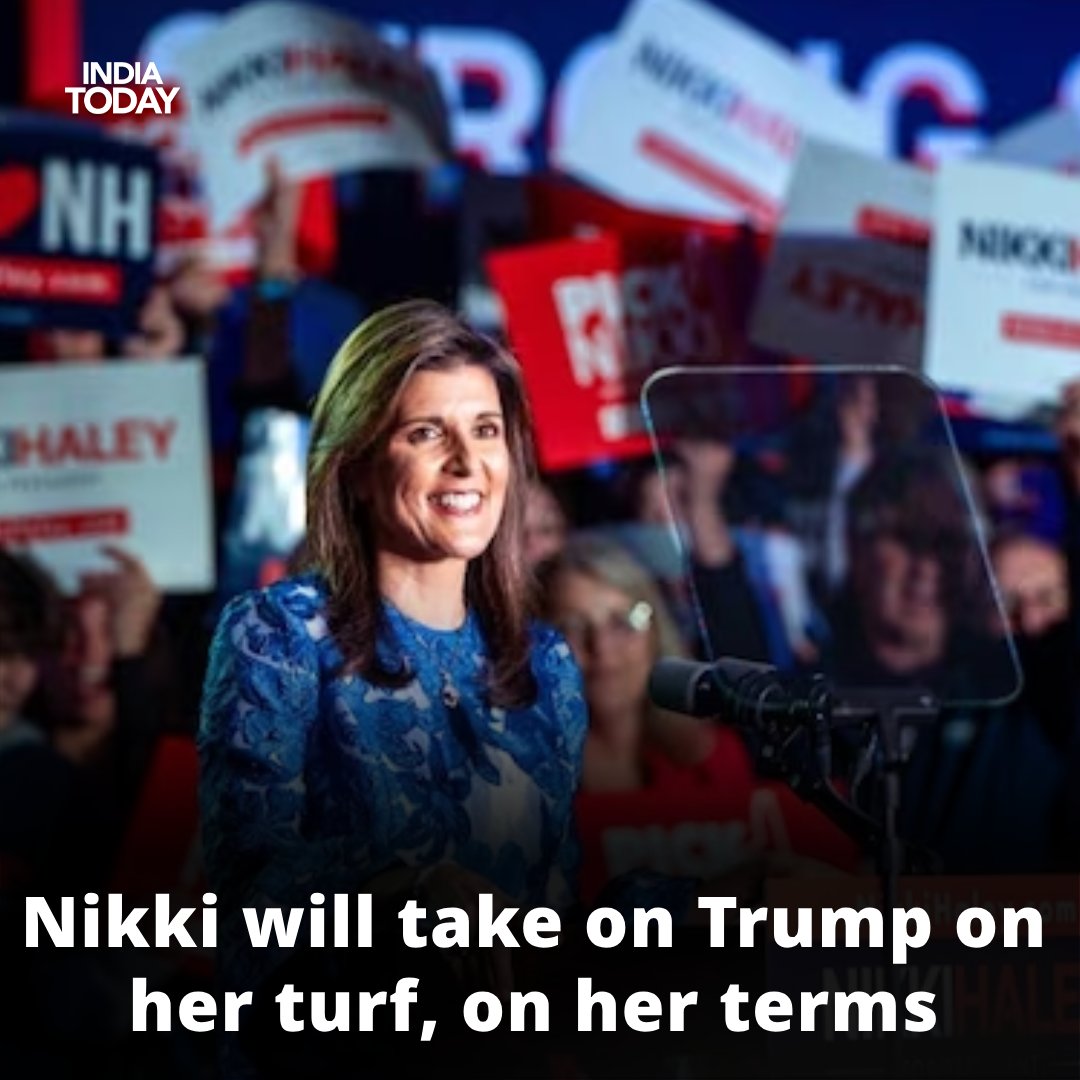 After Nikki Haley's defeat in the New Hampshire primary, the battle against Donald Trump now shifts to South Carolina, her turf.

Read: indiatoday.in/world/story/ni…

#US #NikkiHaley #DonaldTrump (<a href="/anshul_girish/">GirishAnshul🇮🇳</a>)