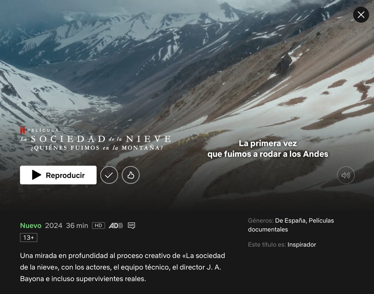 enzovarchive's tweet photo. Ya se encuentra disponible el documental "La sociedad de la nieve ¿Quienes fuimos en la montaña?" en netflix! https://t.co/WEnmU0QQqu