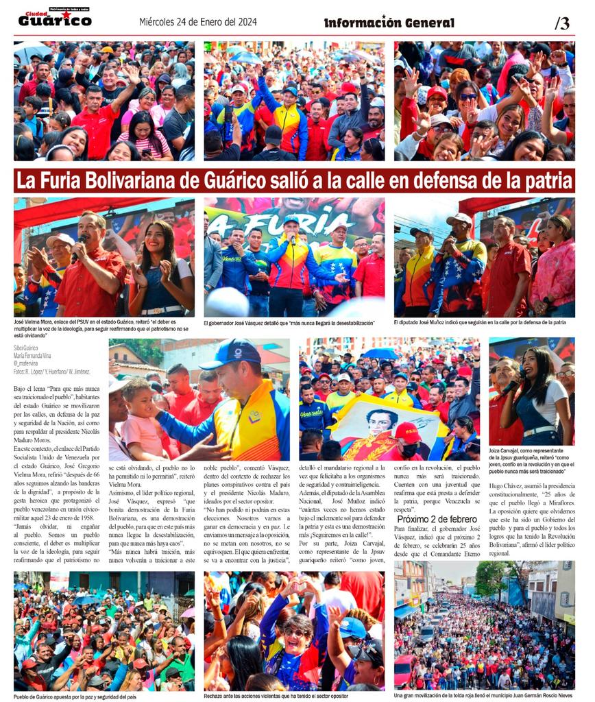 Gob_Guarico's tweet photo. #InfoGeneral📰 La Furia Bolívariana de Guárico salió a la calle en defensa de la patria 

#Guárico
#FuriaBolivarianaActiva
#GuáricoDeVictoriaYTrabajo https://t.co/ryNSSRtphj