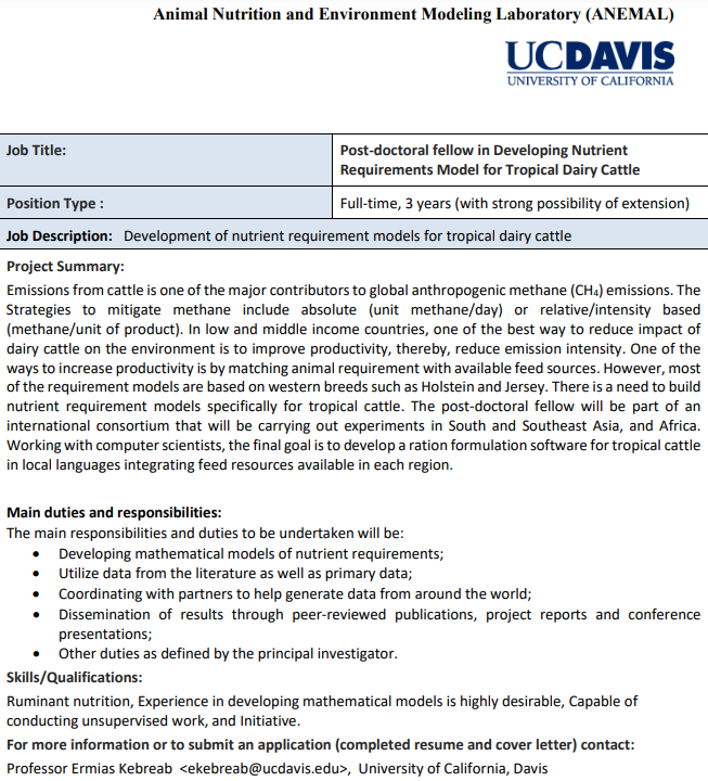 WAAP (@waap_animalsc) on Twitter photo 💼#Job offer: Post-doc fellow in Developing Nutrient Requirements Model for Tropical Dairy Cattle at <a href="/UCDavisResearch/">UC Davis Research</a> . The position is 3 years full time.👉eaap.org/wp-content/upl… 💼#Job offer: Post-doc fellow in Developing Nutrient Requirements Model for Tropical Dairy Cattle at <a href="/UCDavisResearch/">UC Davis Research</a> . The position is 3 years full time.👉eaap.org/wp-content/upl…