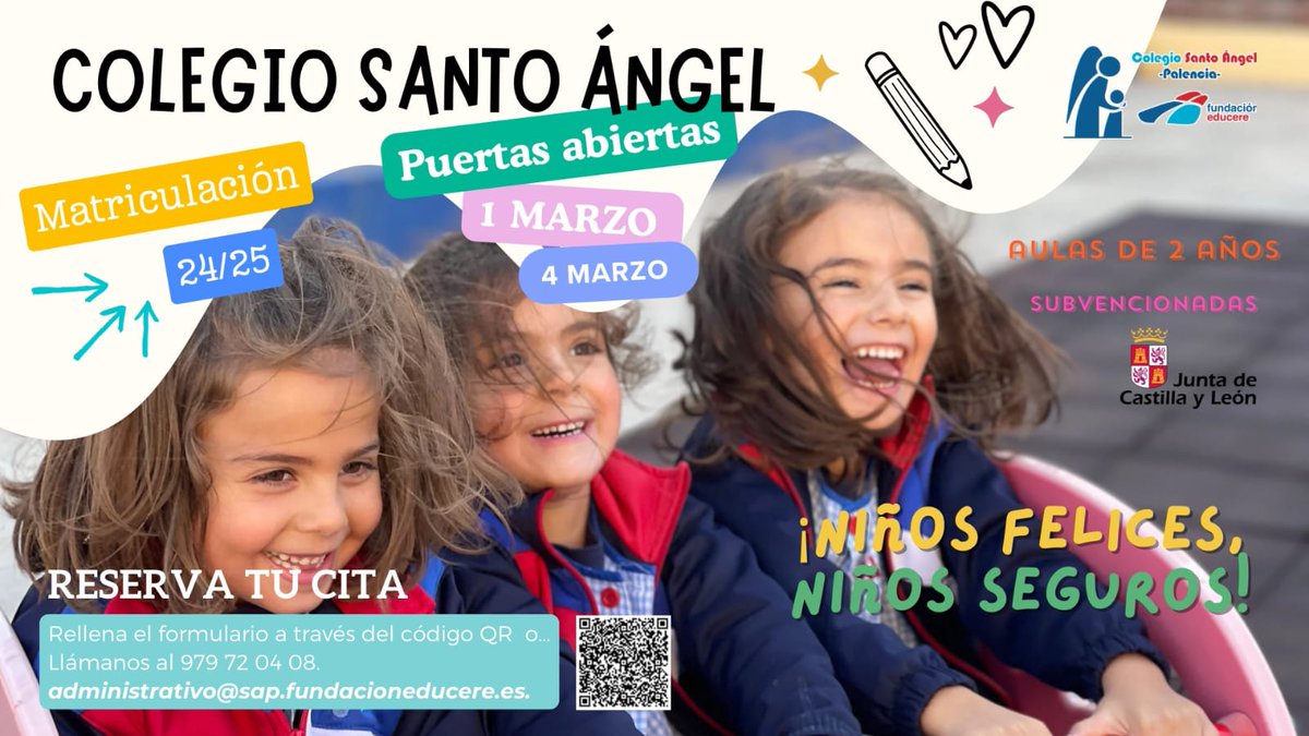SantoAngelPal's tweet photo. ¡¡Ven a conocernos!! ¡¡Te esperamos!! #jornadadepuertasabiertas #venaconocernos #CreceConNosotros #SumamosContigo #santoangelpalencia #yosoysantoangel #somossantoangel #SomosTuCole #infantil2años #infantil #primaria #secundaria #micolemola @FundEducere @escacyl @ecatolicas @jcyl https://t.co/WitxTQQyo7