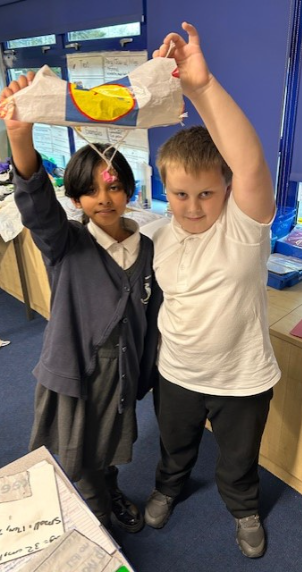 As part of the Forces unit, Year 5 made parachutes. They designed their own investigations based around air resistance and then carried these out in small groups.