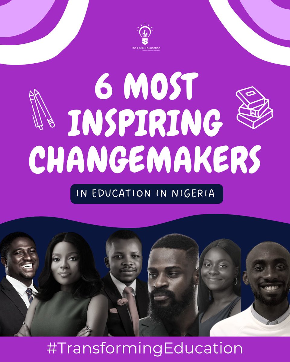 thefamefdn's tweet photo. Today is #educationday, and we're proud to highlight the efforts of 6 inspiring Changemakers in #Nigeria who are making quality education accessible, and achievable for youth through innovative solutions.

Join us in celebrating these leaders &amp; thanking them for their dedication. https://t.co/J2FmlZUxJW