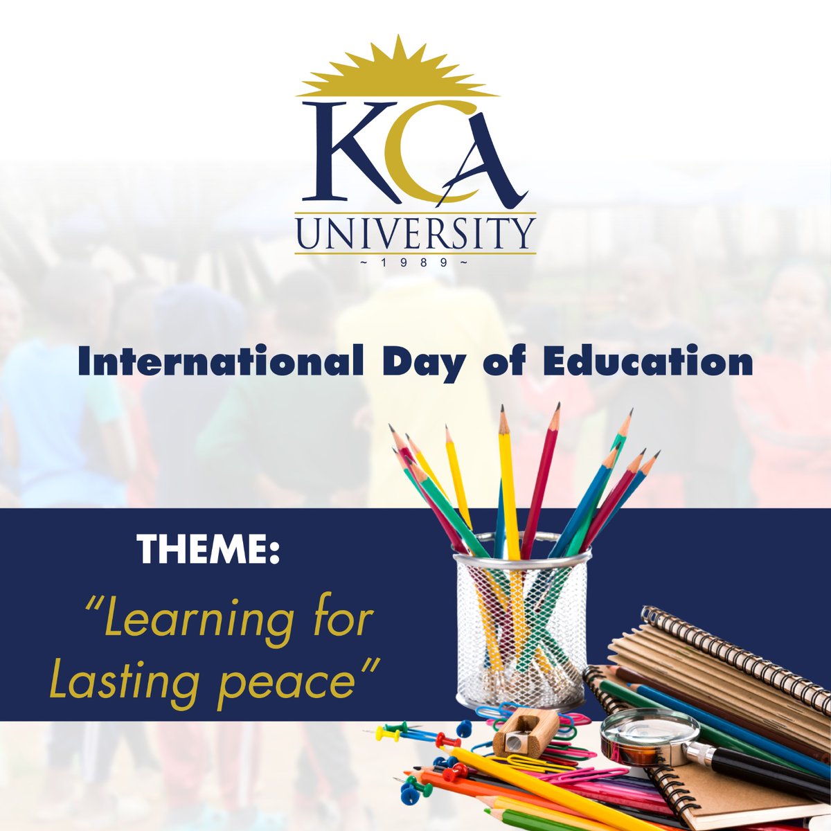 This day calls us to reflect on the milestones in #Education and the impact of education in fostering peace. Click here to read more👇 linkedin.com/pulse/celebrat… @UNESCO #KcauLevelUp #InternationalDayofEducation