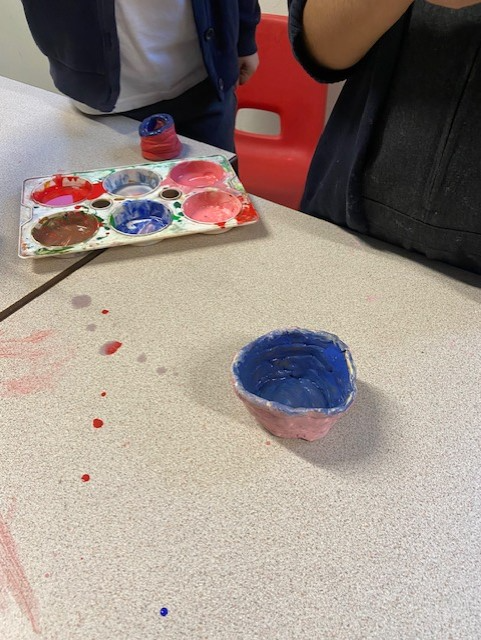 Art Club have been busy making and painting clay pots!