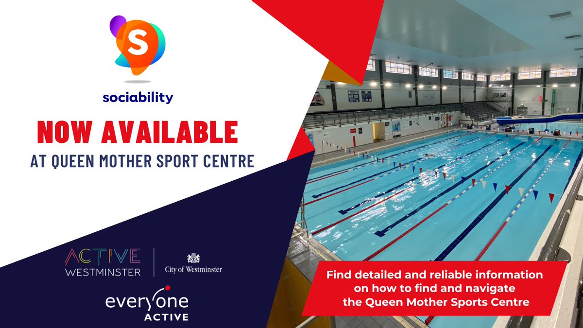 Introducing Sociability! Tech on a mission to empower disabled people to explore accessible places with confidence & peace of mind. The Queen Mother Sports Centre is now a Sociability site. Learn more & download the app today: sociability.app