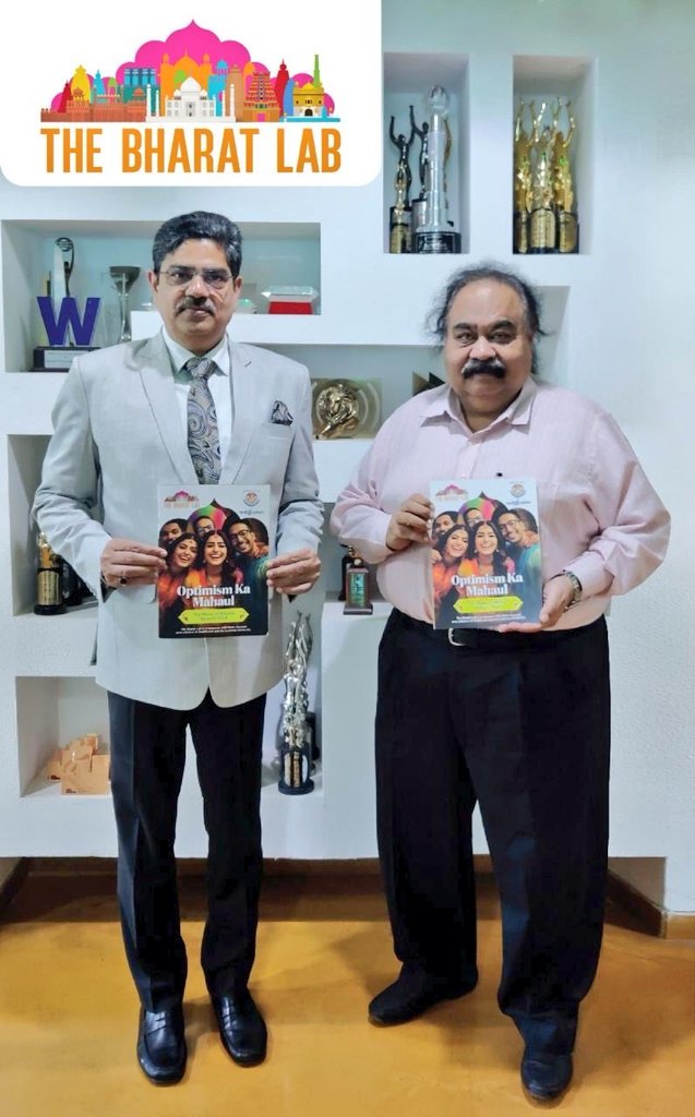 DamanIndra's tweet photo. Our Vice-Chancellor @lkouniv Hon'ble @profalokkumar Sir today released third report of #BharatLab with CMD of @RediffusionIN Shri @_SandeepGoyal_ Ji in Mumbai. BharatLab is a Joint Venture between University Of Lucknow & Rediffusion. Details of report shall be provided soon. https://t.co/EIT10tfSzw