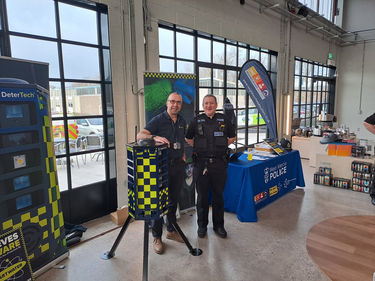 Thanks to @TelfordCops for inviting us to the crime prevention event as part of Neighbourhood Week of Action at Bodums Outlet & Cafe, Halesfield 10, Telford @WestMerciaPCC @DeterTech_UK @WMerciaPolice
