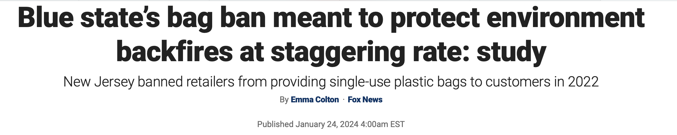 Steve Milloy on X: "New Jersey plastic bag ban backfires: "Following New  Jersey's ban of single-use bags, the shift from plastic film to alternative  bags resulted in a nearly 3x increase in