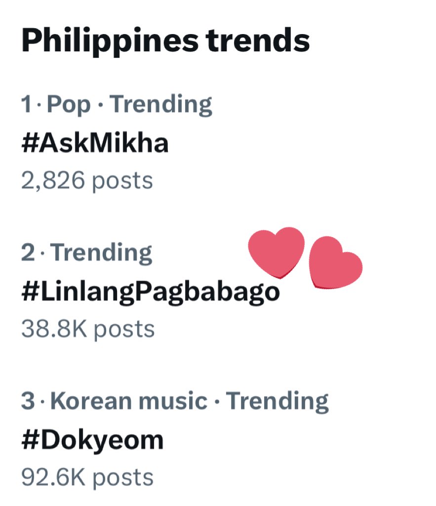 TeamKimmyChiu's tweet photo. We are now on the second spot! Let’s aim for top trending! 

#LinlangPagbabago
Kim Chiu https://t.co/MaSl5vGahP