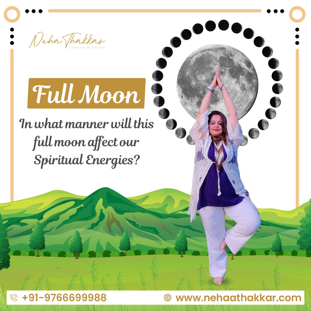 Embracing the cosmic vibes of the full moon Exploring the mystical impact on our spiritual energies - let the lunar magic guide us through introspection and transformation. Instagram instagram.com/nehathakkar_cr… Facebook facebook.com/nehathakkarcre… #FullMoonEnergies #CosmicConnection