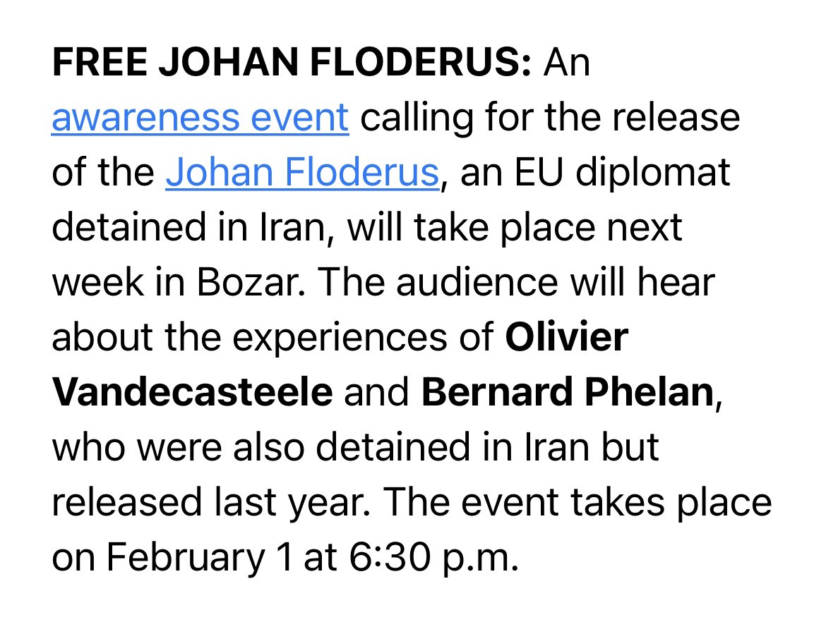 Today in <a href="/POLITICOEurope/">POLITICOEurope</a>’s Brussels Playbook: our event in support of #FreeJohanFloderus. 
It will take place at <a href="/BozarBrussels/">BozarBrussels</a> on Feb 1, 6:30

You can register here: bozar.be/en/calendar/fr…