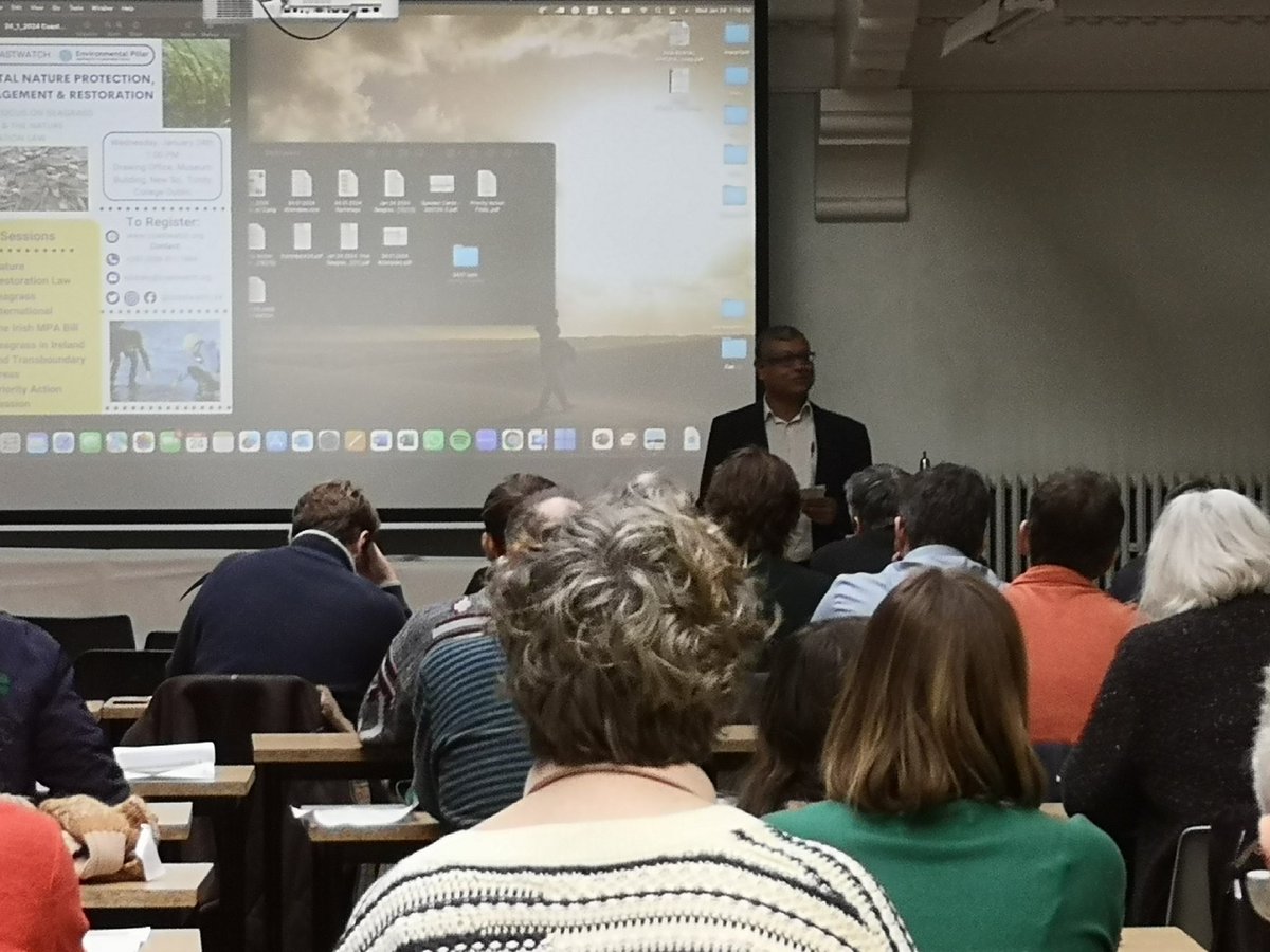 Full house @TCDFacultySTEM for our Coastal Nature Protection Seminar, with welcome from Prof. of Engineering Biswajit Basu @BirdWatchIE @IrishEnvNet @AnForamUisce @FairSeasIreland @BBKelpForest @CoastalConcern @KOSullivanIT