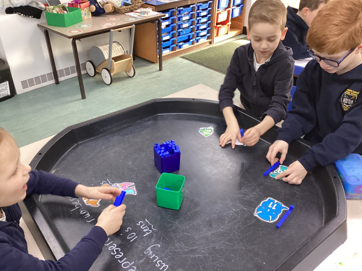 StJosephsBing's tweet photo. Year 1 have challenged themselves to represent numbers using tens and ones this morning. The dinosaurs gave us a helping hand when it came to number recongition to 20 too. @bcw_cat #SJBY1 #SJBMaths #SJBProvision https://t.co/CtoKdfr8I3