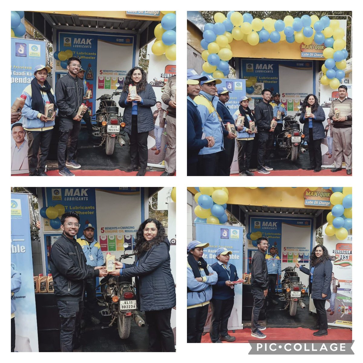 BPCL Foundation Day fest commenced with highly spirited customers and DSMs/DSWs of our BPCL parivar. Get Rs. 75 worth of petrol on purchase of MAK 4T at our forecourts and avail free oil change facilities @BPCLimited @BPCLRetail @MIHIRJOSHI1972 @shivaji071084 #MAKmakesitpossible