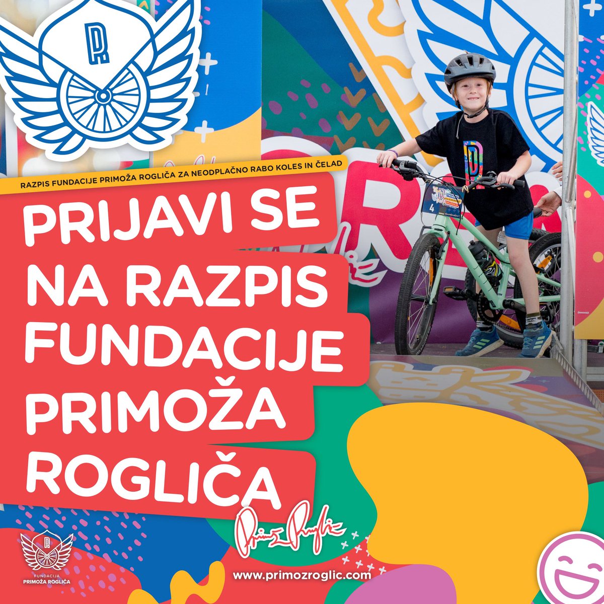 Razpis, ki omogoča mladim kolesarjem, ki živijo v težjih premoženjskih razmerah, da se potegujejo za 54 koles, ki jih bodo brezplačno uporabljali eno leto. 🚴🏻

Več o razpisu na primozroglic.com 👈🏻

#primozroglic #foundation #charity #bikes #cycling #support #goodcause
