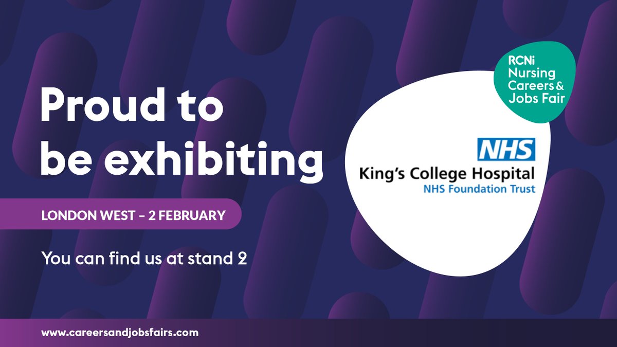 🗓️ Join us at the <a href="/NursingJobsFair/">RCNi Nursing Careers and Jobs Fair</a> on Friday 2 February.

If you are looking to get your career in nursing started, come along and head to stand 2 to see the exciting opportunities available at #TeamKings.

Register your free place ➡️ bit.ly/423EkaU

#Nursingcareers