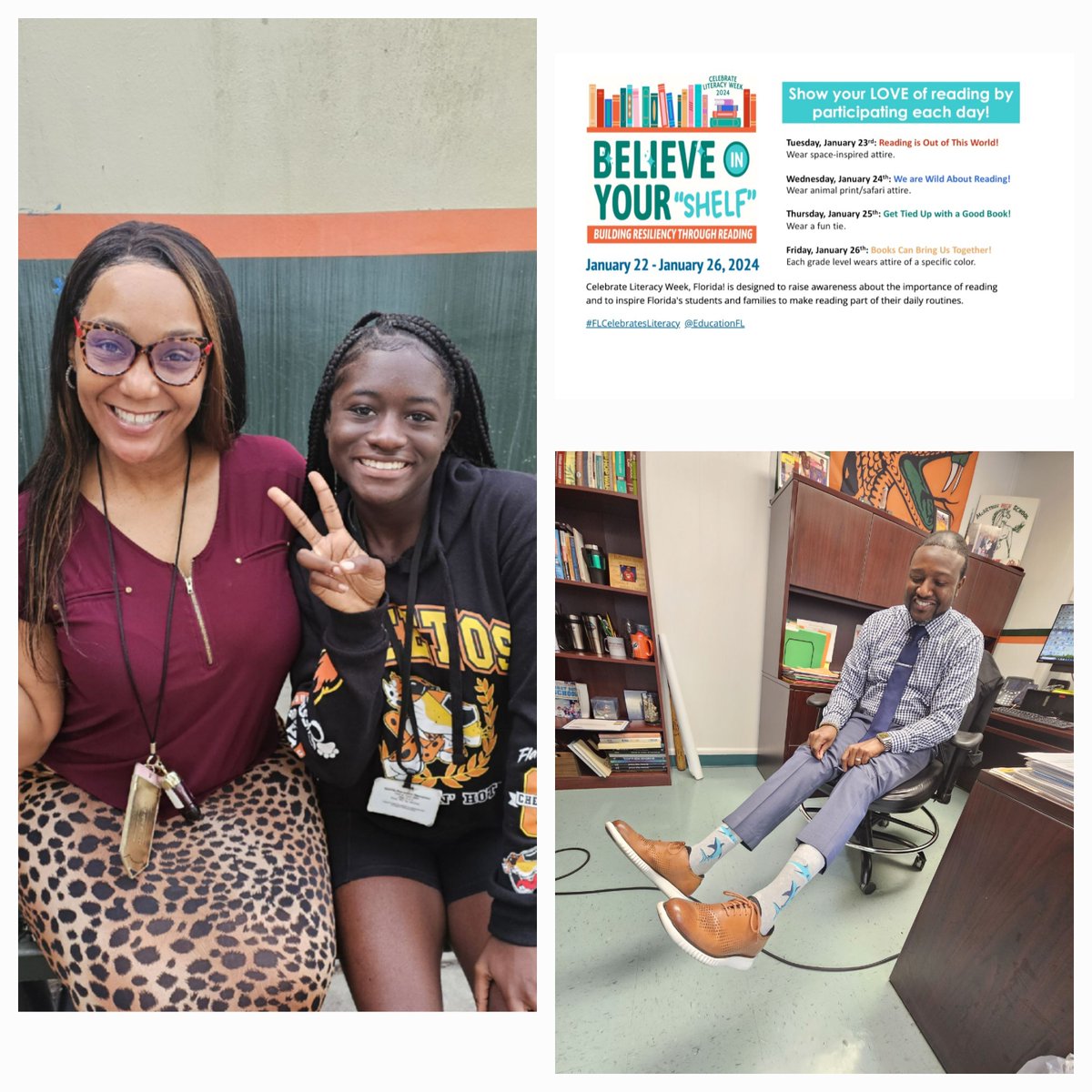 "Believe in your Shelf " #CelebrateLiteracyWeekFlorida #WildAboutReadingWednesday #AnimalPrint @Mr_P_MCA <a href="/McArthur_HS/">McArthur High School</a> <a href="/abroomsville/">One Nation, Panther Nation!</a>