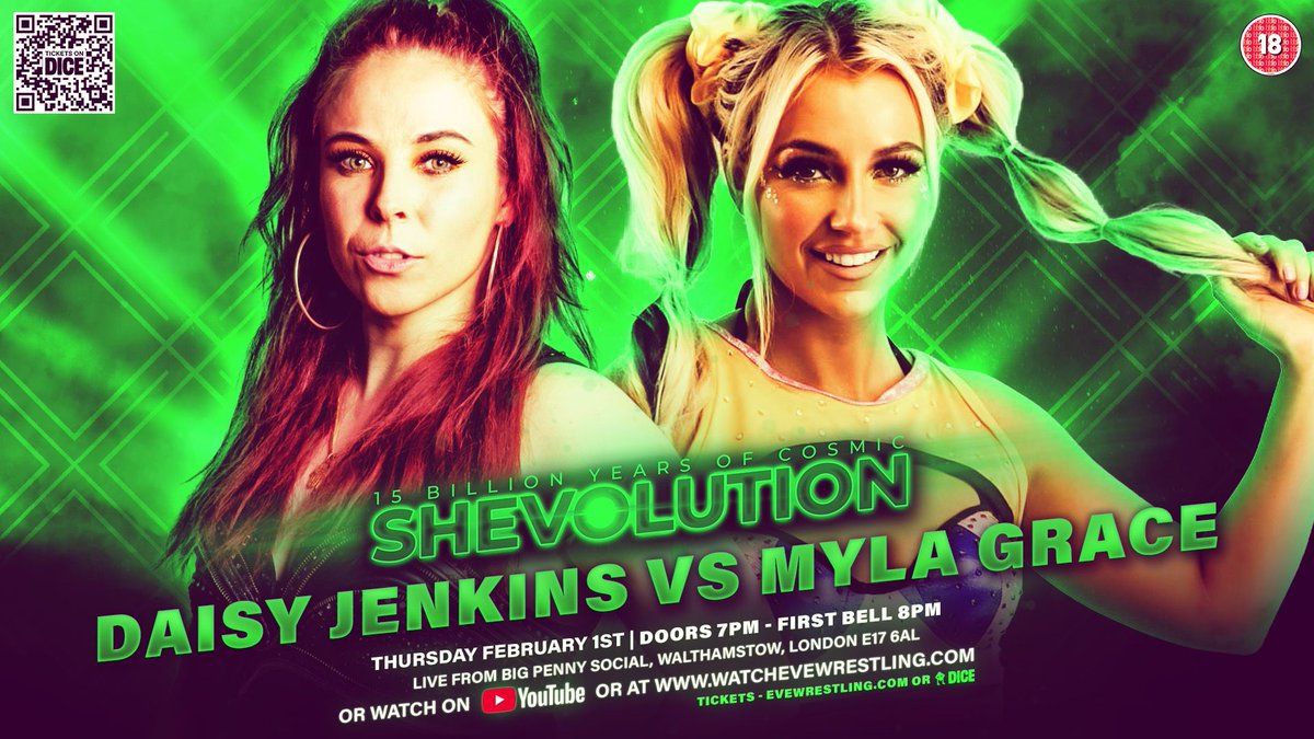 2 EVE DEBUTS - 1 MATCH

Thursday Feb 1 - London
EVEwrestling.com/tickets

You only get the opportunity to make a first impression once.

For one of these two, that first impression will be as a winner.

For the other, the best they can hope for is a great performance in defeat.