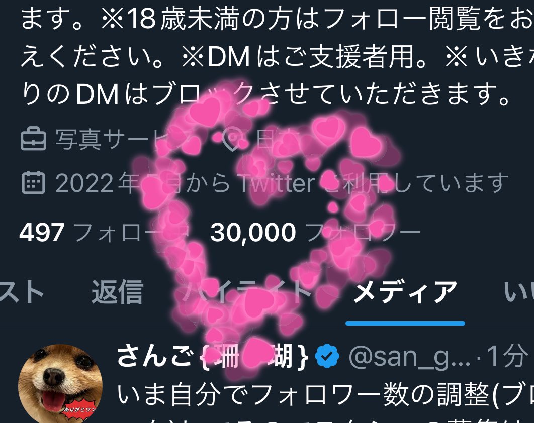 san_go_1212's tweet photo. フォロワー数30000人達成しました✨

2万から3万はかなり時間がかかったけどやっと達成！皆様のおかげです🥰
ありがとうございます

久しぶりのキリ番お祝いしてください💕
お礼は↓のスタンプ無しとかいろいろ準備しますね😋 https://t.co/zNb4h5W0OS