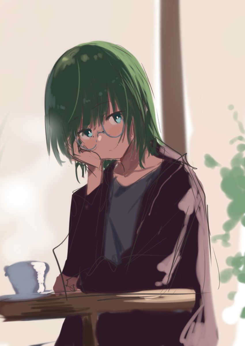 四季映姫・ヤマザナドゥ 「At a Cafe 」|らんたん。のイラスト