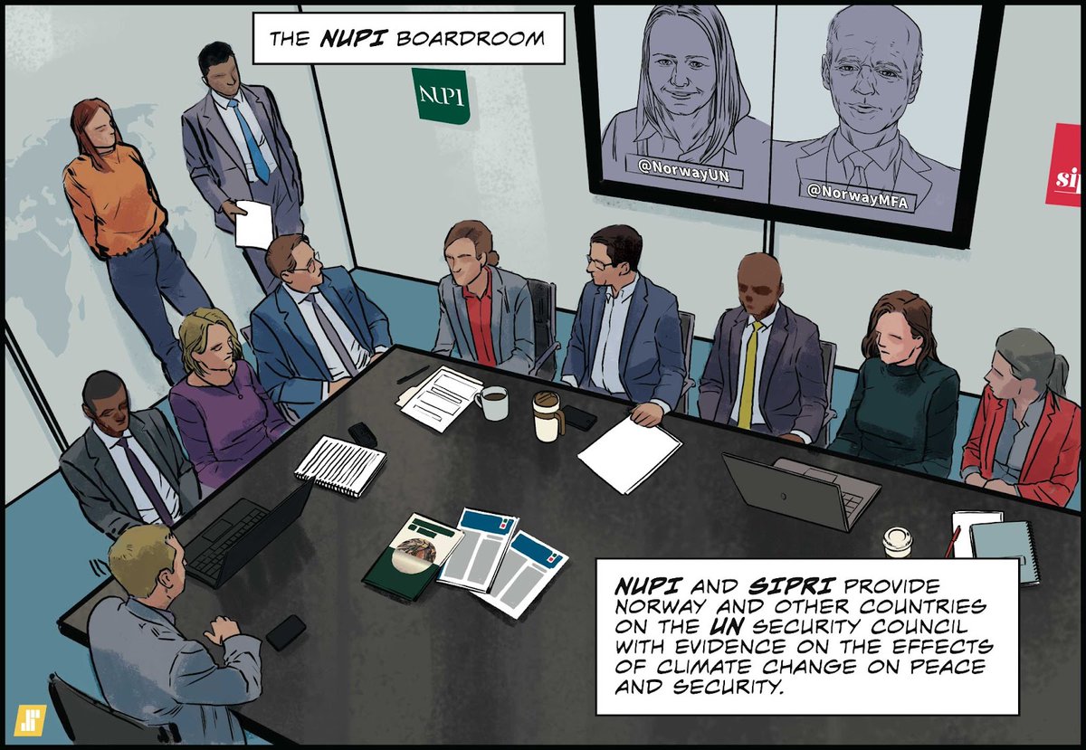 Check out our new blog about collaborating with NUPI and SIPRI to create a comic for the research on climate, peace, and security for the UN Security Council! @travisbhill5 Visit us: spcomics.com/news/nupiblog #comic #research #academia #scicomm
