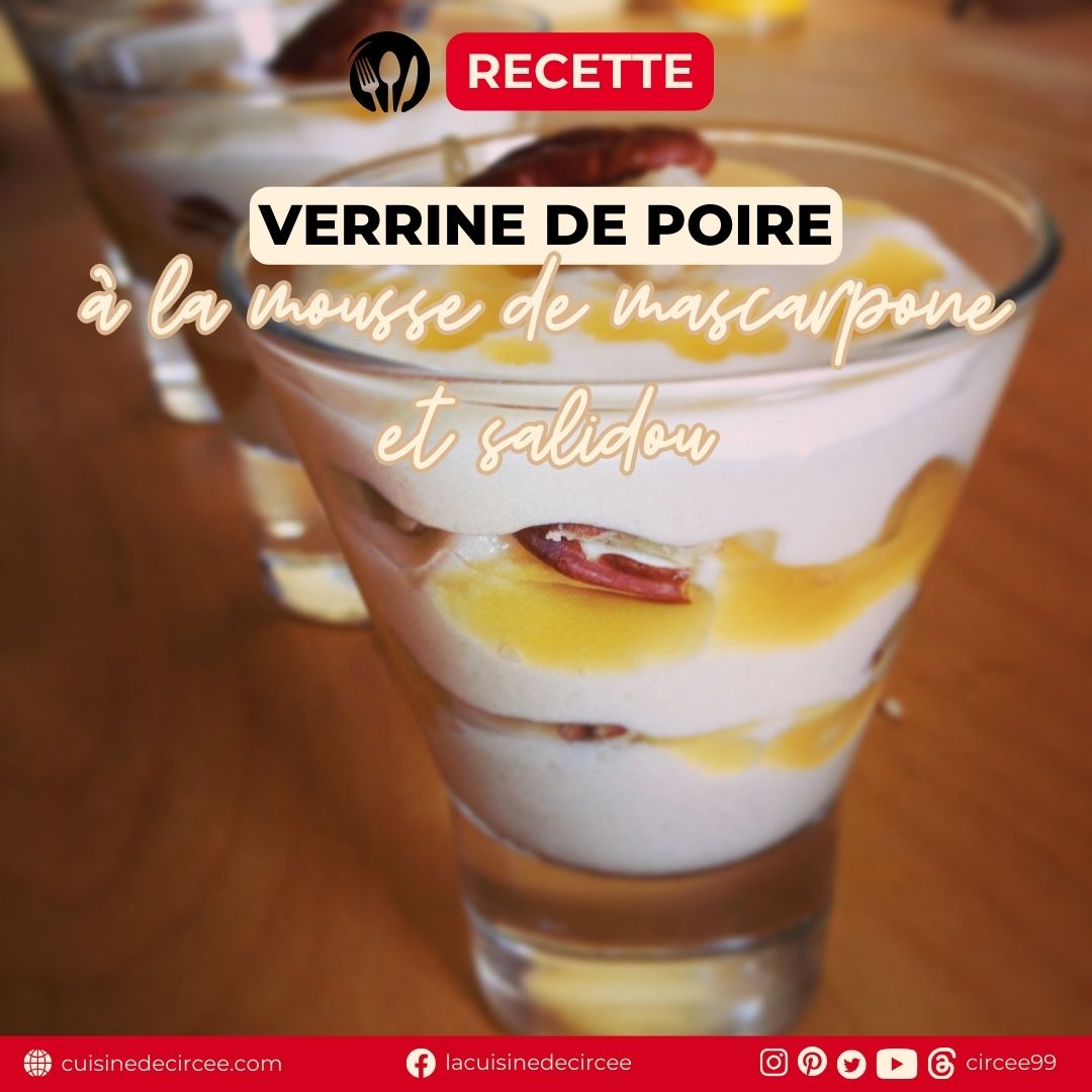 On commence bien ce samedi matin, avec une petite douceur, la verrine de poire au mascarpone et salidou.

Retrouve la #recette sur le blog  👉 bit.ly/48IyCxz