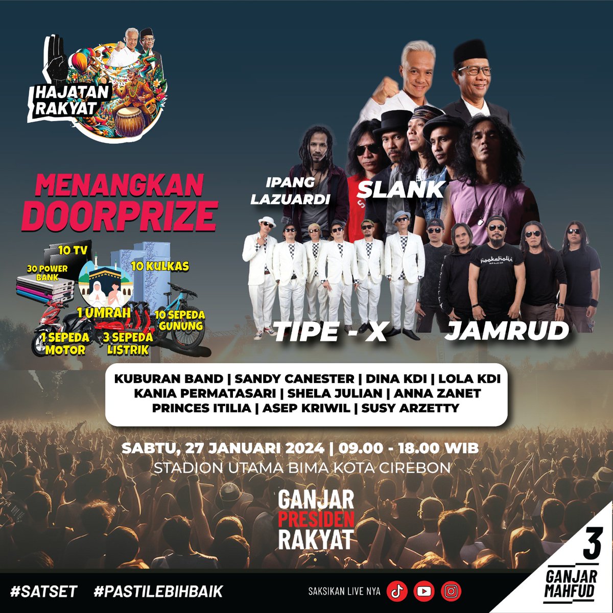 Bang_San77's tweet image. Hadir lagi gaes bersama Slank @slankdotcom dan menangkan Ganjar Mahfud 🇮🇩😎🤟🤟🤟 2024