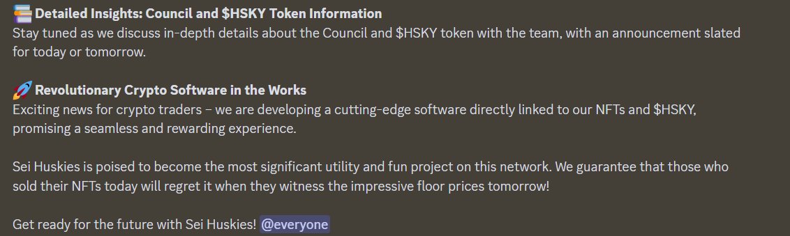 A quick brief about what's coming! 

Huskies will invade the Sei Network!