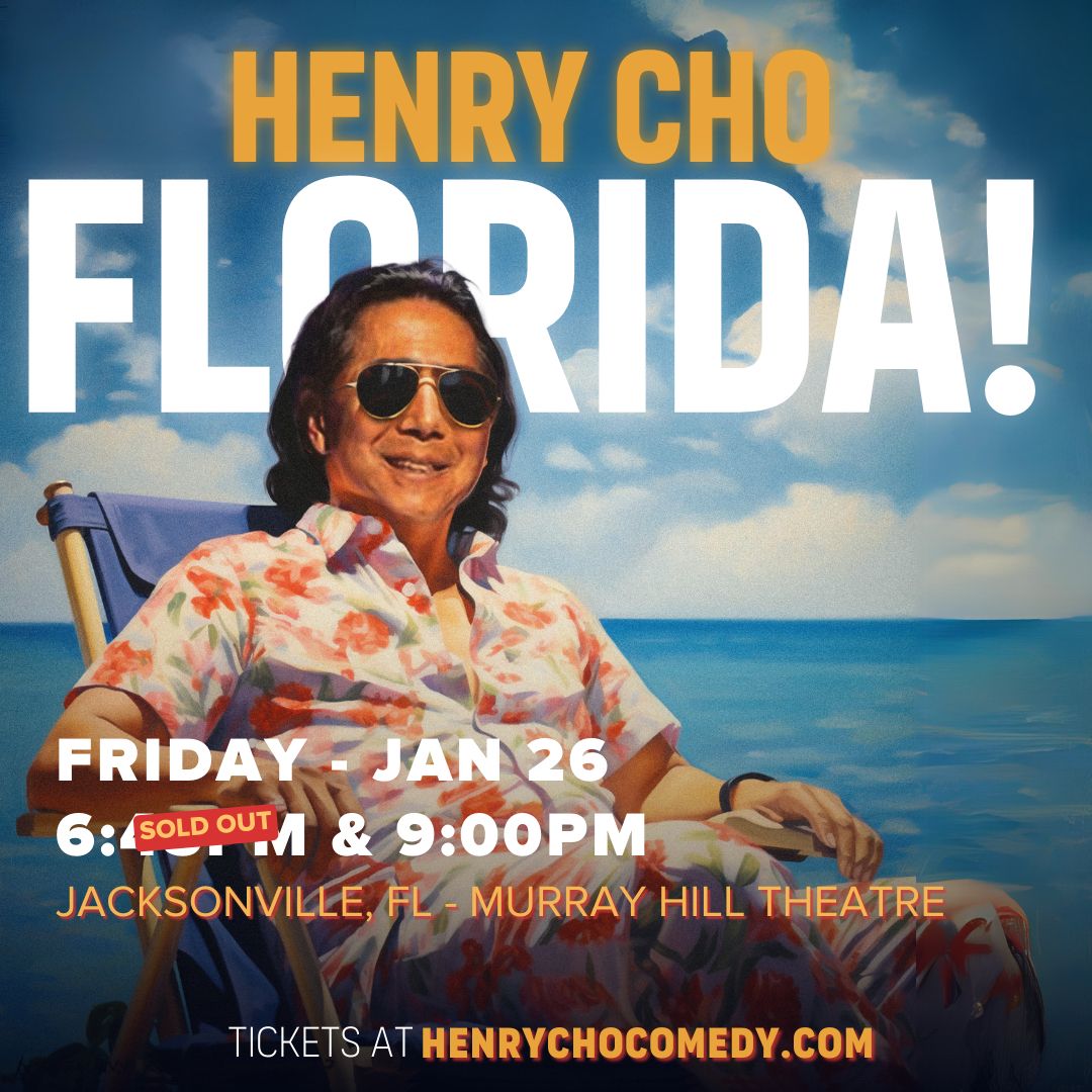 Jacksonville, I’ll see you this Friday! 

You can still get tickets at henrychocomedy.com 

#henrycho #standupcomedy #jacksonvilleFL