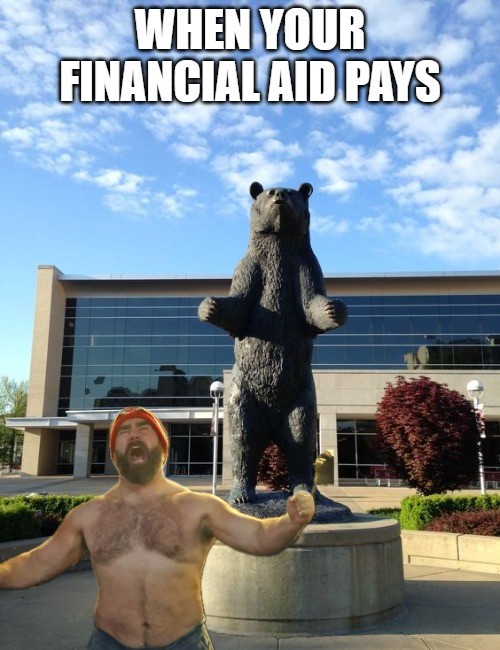 Spring financial aid has paid toward accounts! 💵💰
We're doing some cleanup now and hope to issue refunds in a couple days. 
Keep an eye on your student account for more info.