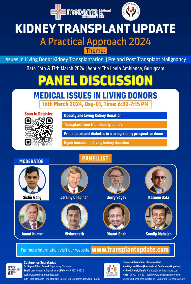Interesting Panel Discussion 🔥Medical issues living donors at Kidney Transplant Update 2024 at New Delhi, 16-17 Mar 2024 #KTUpdate24 @KTUpdate2024 @drshyambansal @TransplantJrnl @Dorry_Segev @BharatVShah1 @JasmineNephro @ISNeducation @isn_india