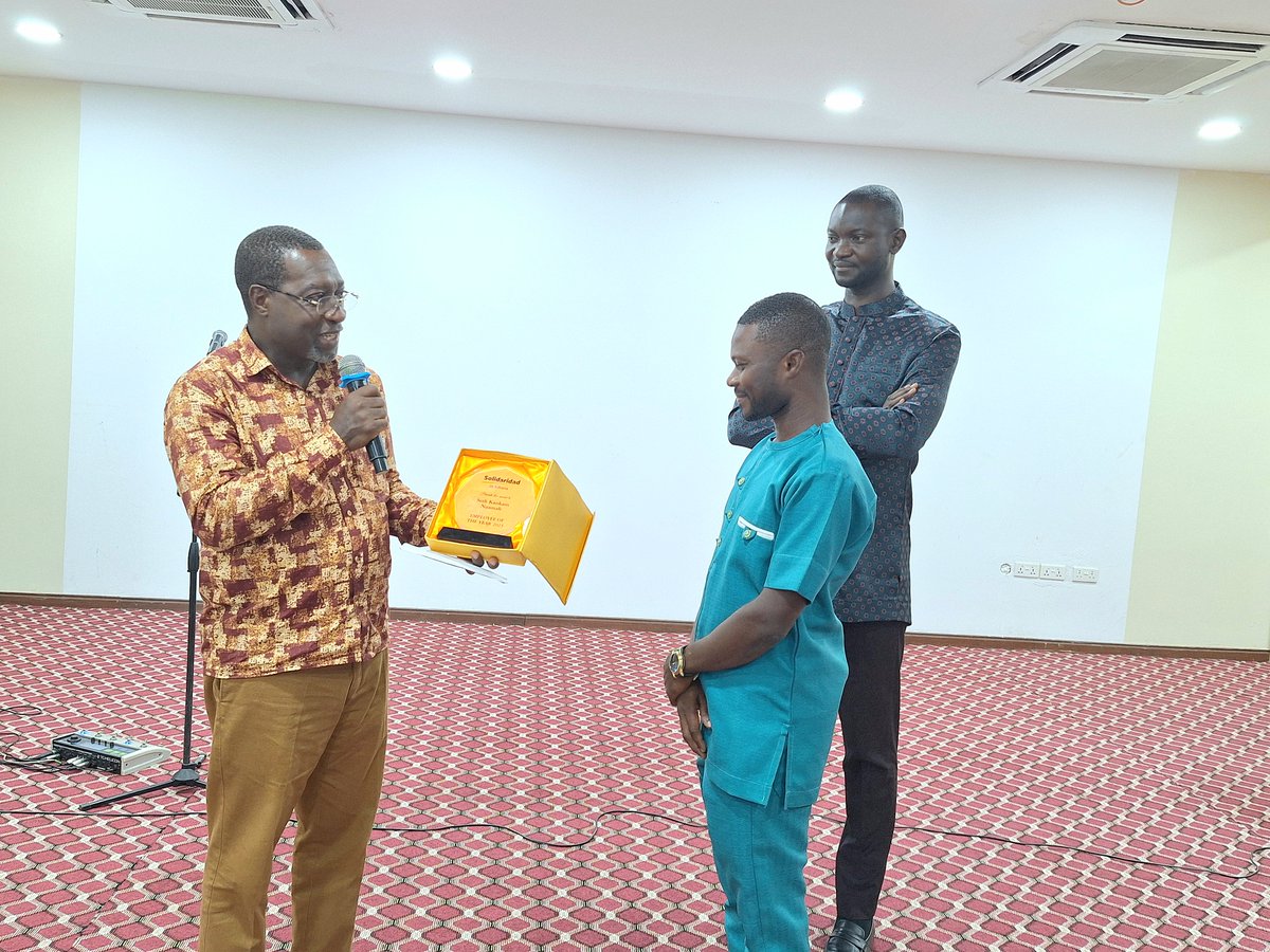 Solidaridad_wa's tweet photo. Join us in celebrating @SethKANKAM6, Programme Manager for the RECLAIM Sustainability! programme, for emerging as the Employee of the Year 2023 (Ghana). He was awarded for his commitment &amp; contribution to fundraising and successful programme implementation. 
Congratulations Seth! https://t.co/XjaOcELWm6