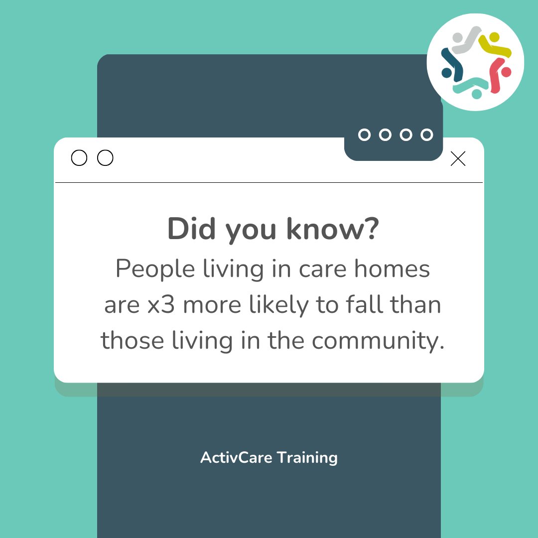 🚨Did you know? People in care homes are x3 more likely to fall than those in the community😮

Physical activity can help!💪It boosts coordination, balance &amp; strength, reducing the risk of falls!🏋️‍♀️

Learn to deliver your own physical activity sessions at activcaretraining.com/courses/🤸‍♂️