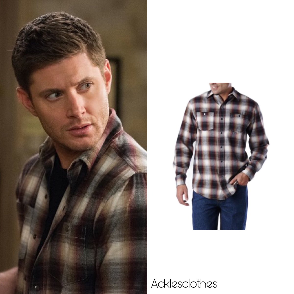 Happy Birthday Dean Winchester! In the episode Regarding Dean @JensenAckles wore a Mark’s Windriver Flannel Snap-front Shirt that is no longer sold so the price is unknown. #HappyBirthdayDeanWinchester