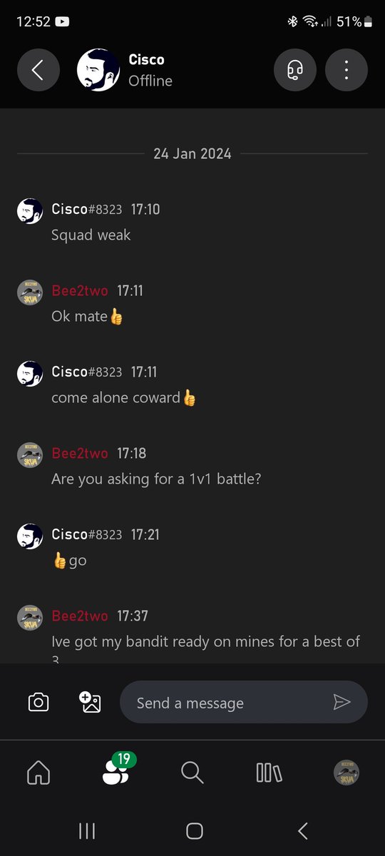 bee2two_'s tweet image. I had this interaction today. Gave me a chuckle. Respect to the guy for actually playing.
But after calling other players cowards maybe dont sit behind the flag in a bush both game?🤣