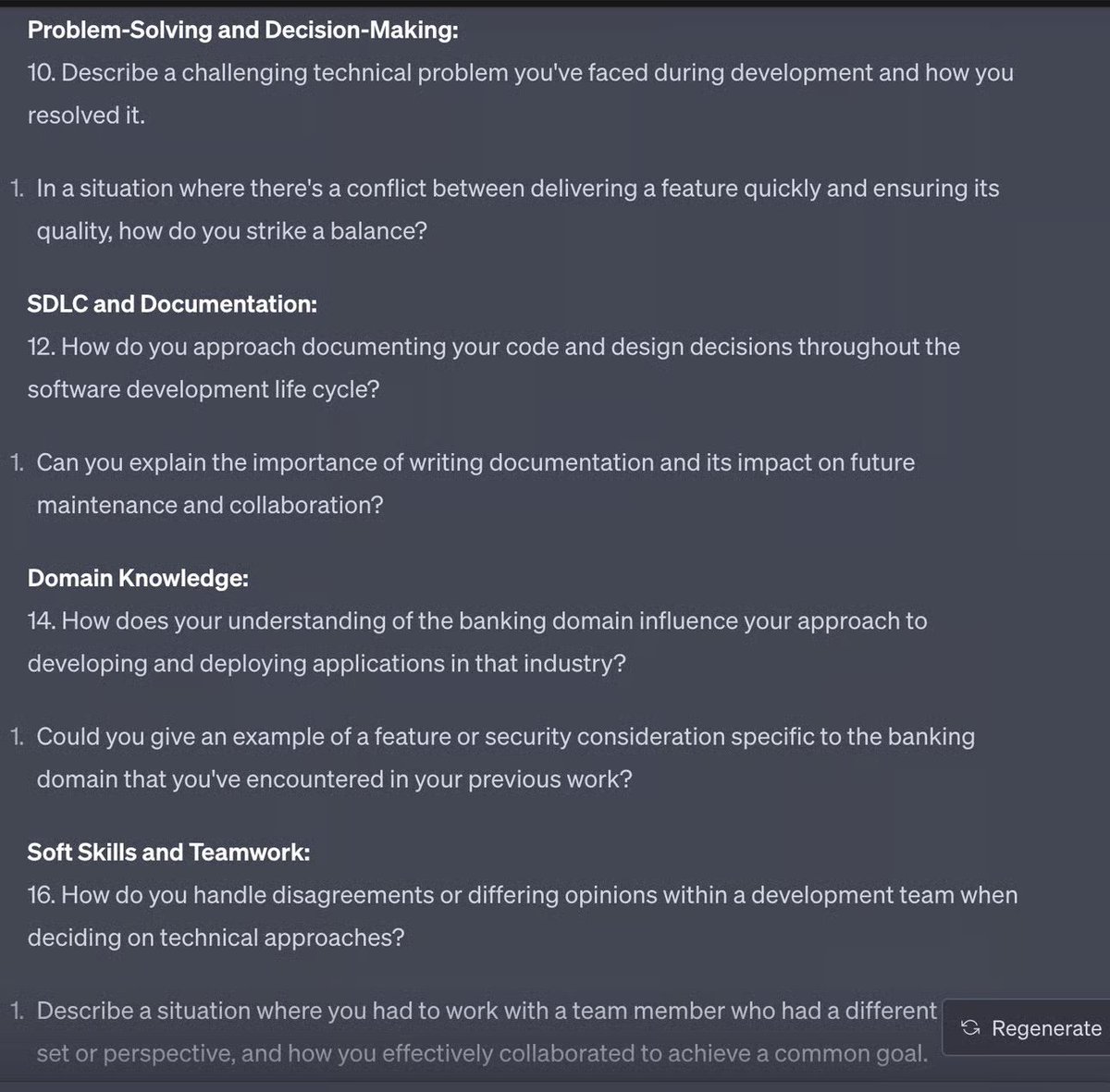 randomrecruiter's tweet photo. Did you know you can use ChatGPT to help prepare you for interviews?

In this market, you need all the help you can get to land your next job offer.

Interviews are harder and harder to come by these days, so it's important to put in as much preparation as possible to give yourself the best chance to land that gig.

Simply put, you upload the job description to ChatGPT, @grok, or whatever AI tool you prefer and ask it to give you 20 interview questions a hiring manager would ask based off the description.

I've been doing this the past few months and interview-to-hire ratio has increased. 

Here's a quick way how to do it 👇:

We’re going to pretend I’m an Angular Developer. I’m going to use a basic job description I found via LinkedIn real quick.

You can just take the job description, copy & paste it into chatgpt, and hit enter.

From here, we’re going to ask the prompt “please write me 20 interview questions a hiring manager would ask me based off this job description”

(Note, yes I say please and thank you, you never know if AI takes over the world like SkyNet 😂)

Something like this will start to populate:

And some more questions down here

So now you have a basic set of questions to start your interview prep. 

You can start trying to answer the questions on your own, and then if you're having trouble answering them, just ask it for help.

Let's take it a bit further.

Let’s say we want to focus on our soft skills. Use the prompt “please write me 5 more questions based off this job description and your responses for soft skills and teamwork”

Voila. You can do this for any of the topics to get a little more in depth based off the original questions.

Now, what I want you to do is start practicing your answers. You can do this with a peer or record yourself and go back and watch the tape. Do this enough times where you have muscle memory down.

Then, go back and ask it to give you 20 more questions because remember, the questions they give you may be including but not limited to anything you might see on the actual interview.

Boom. There you go.