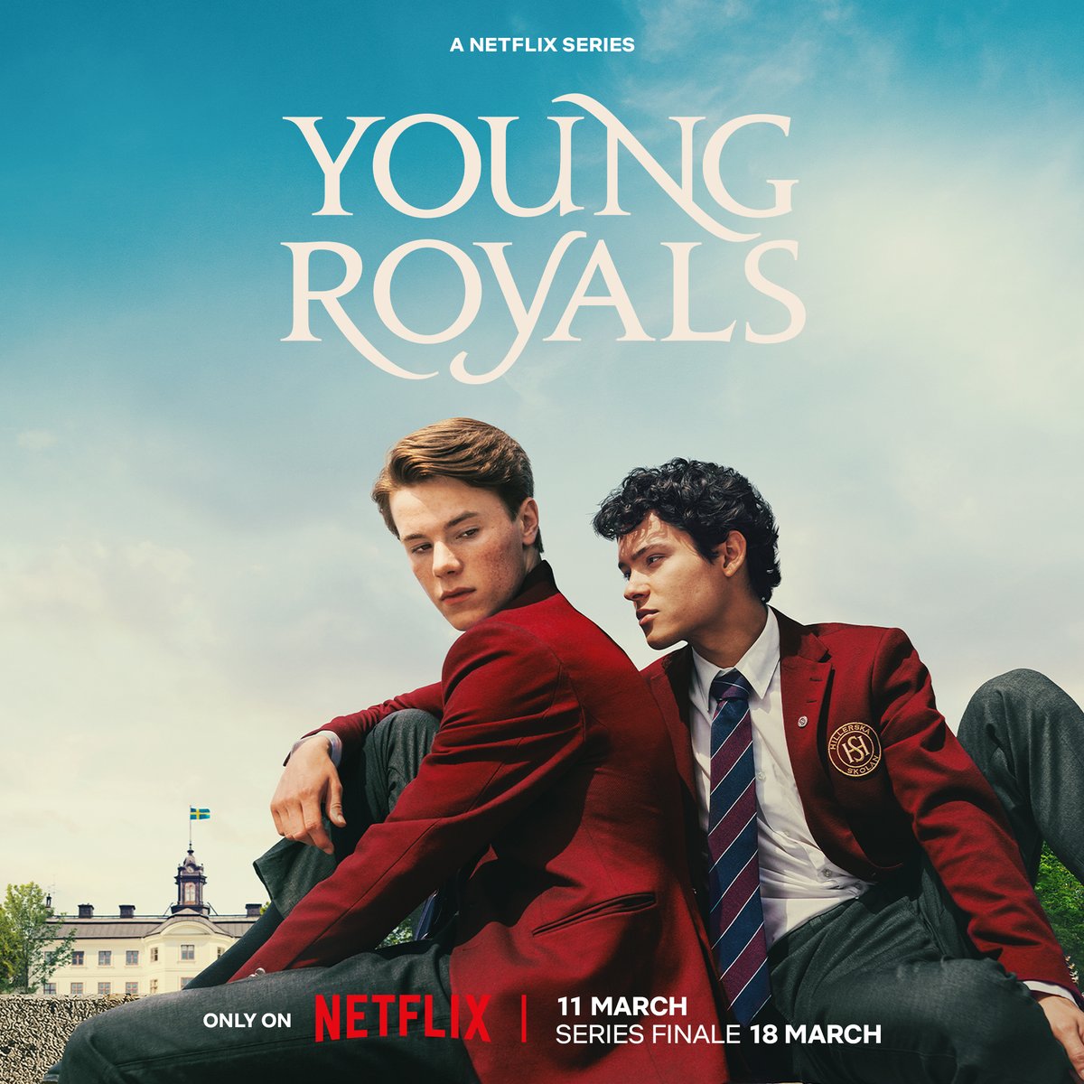 netflix's tweet image. Wilhelm and Simon are waiting for you. 💜

Young Royals premieres March 11 
Final episode March 18