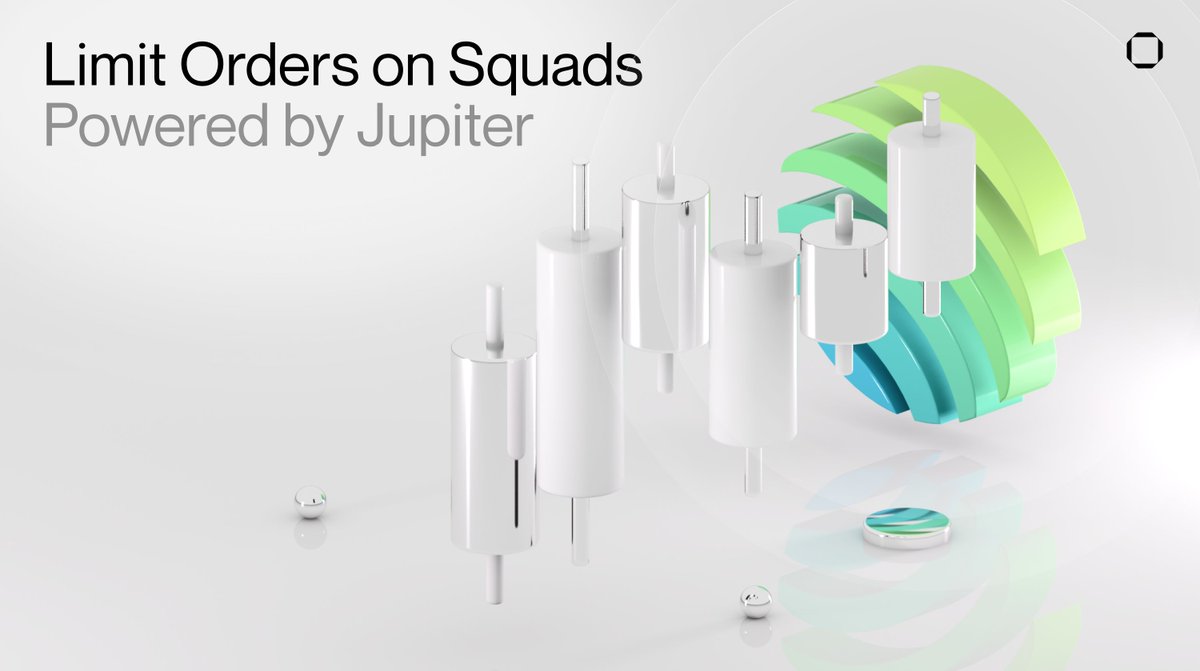 Squads (@squadsprotocol) on Twitter photo 1/ Limit Orders are here.
Place trades from your Squads account that get automatically filled at specific prices or better - no longer worry about price execution or slippage.
Powered by <a href="/JupiterExchange/">Jupiter (🐱, 🐐)</a>. 1/ Limit Orders are here.
Place trades from your Squads account that get automatically filled at specific prices or better - no longer worry about price execution or slippage.
Powered by <a href="/JupiterExchange/">Jupiter (🐱, 🐐)</a>.