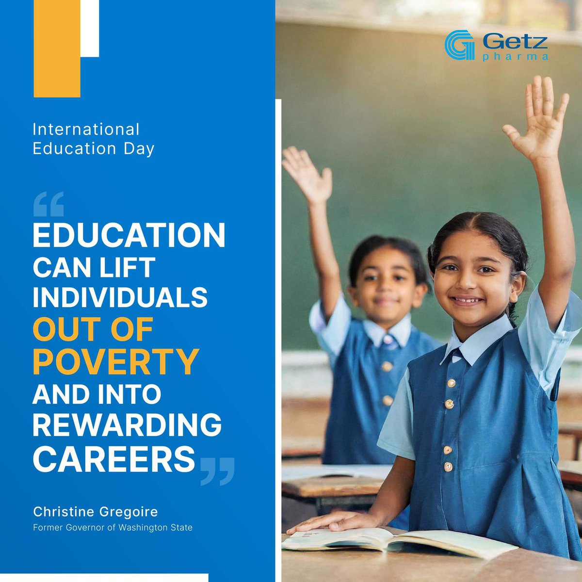 Empowering through education! As part of Getz Pharma's commitment towards education and Skill Building we enable development of underprivileged communities through access to quality education. #GetzPharma #InternationalEducationDay